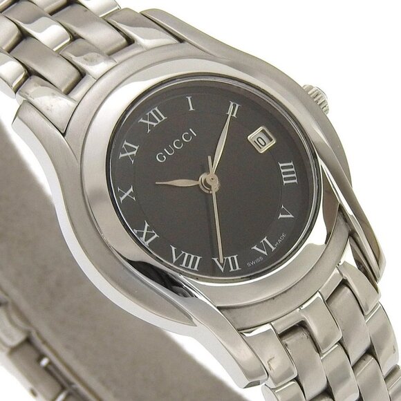 GUCCI Watches 5500L blackDial Stainless Steel Quartz Analog display Women - Picture 1 of 9